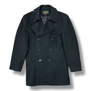 Vintage 70s Wool Coat Union Made Kristen Blake Made in USA Black Small